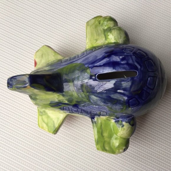Airplane Shaped Piggy Coin Bank Nursery Child Kid Room Decor Ceramic Model - Picture 7 of 12